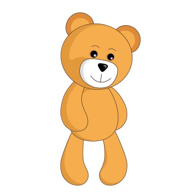 çocuklar için karikatür oyuncak ayı oyuncak standları ve sevimli gülümsüyor vektör görüntü