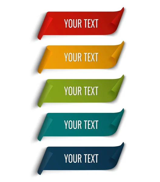 Renkli kurdele pankart şablonu. Kırmızı kıvrımlı pankart tasarımı