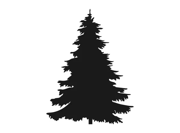 Silhouette d'épinette. Noël et Nouvel An élément de conception — Image vectorielle