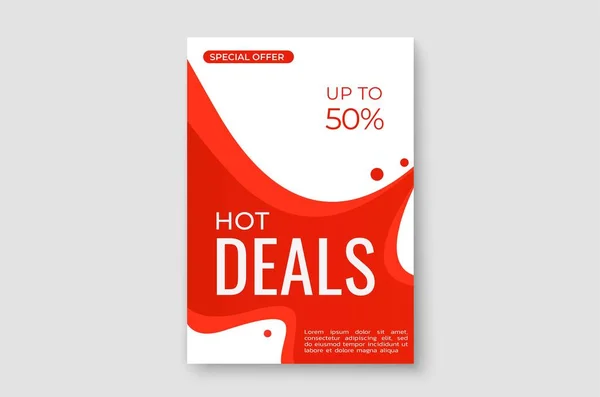 Heiße Deals. Werbebanner Design. Vektor-Image — Stockvektor