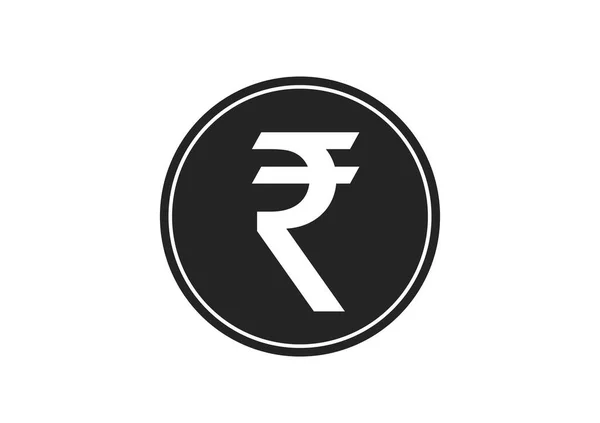 Indiai Rúpia Érme Ikon Izolált Vektor Pénz Szimbólum Egyszerű Stílus — Stock Vector