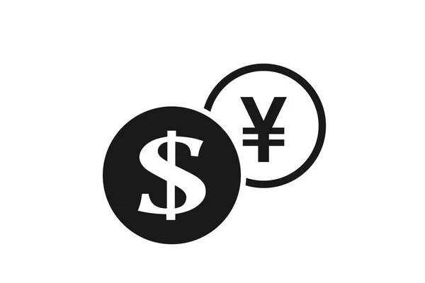 Dollár Japán Jen Pénzváltó Ikonra Pénzváltás Banki Átutalás Szimbólum — Stock Vector