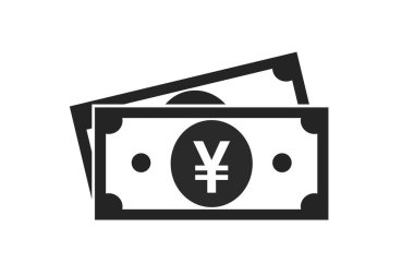 Japon yen fatura ikonu. vektör nakit ve para sembolü. finansal ve bankacılık bilgi tasarım elementi