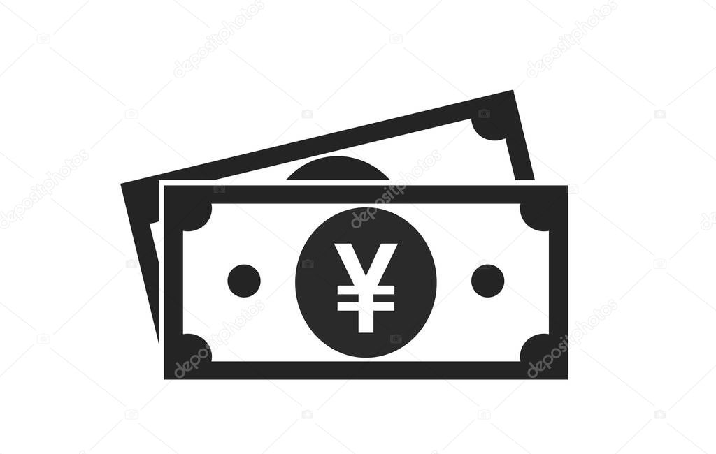 japanese yen bill icon. vector cash and money symbol. financial and banking infographic design element