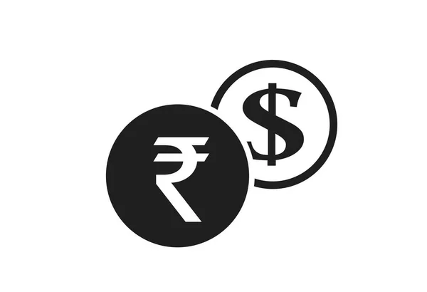 Indiai Rúpia Dolláronként Pénzváltó Ikon Pénzváltás Banki Átutalás Szimbólum — Stock Vector