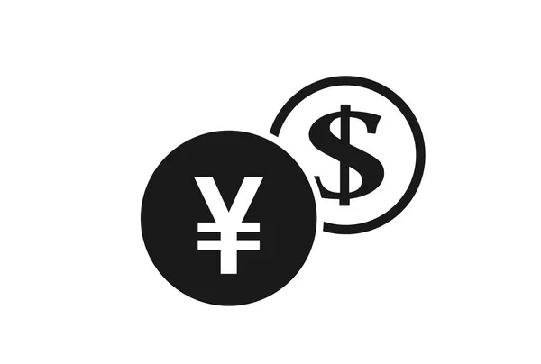 Japán Jen Dollárról Dollárra Pénzváltó Ikon Pénzváltás Banki Átutalás Szimbólum — Stock Vector