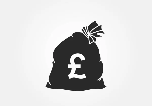 Geldbeutel Mit Britischem Pfund Zeichen Bank Und Geldsymbole Einfacher Stil — Stockvektor