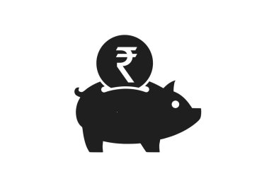 Hint Rupisi ikonunu kurtar. Kızılderili parası kumbarası. izole vektör bankacılık ve finans sembolü