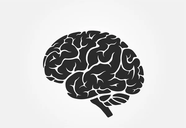 脳のアイコンサイドビュー 隔離されたベクトルマインド心理学医療シンボル — ストックベクタ
