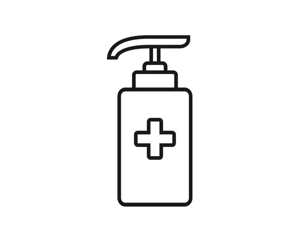 Handdesinfektionsmittel Symbol Desinfektion Antibakterielle Handwaschflasche Einfaches Isoliertes Vektorbild — Stockvektor