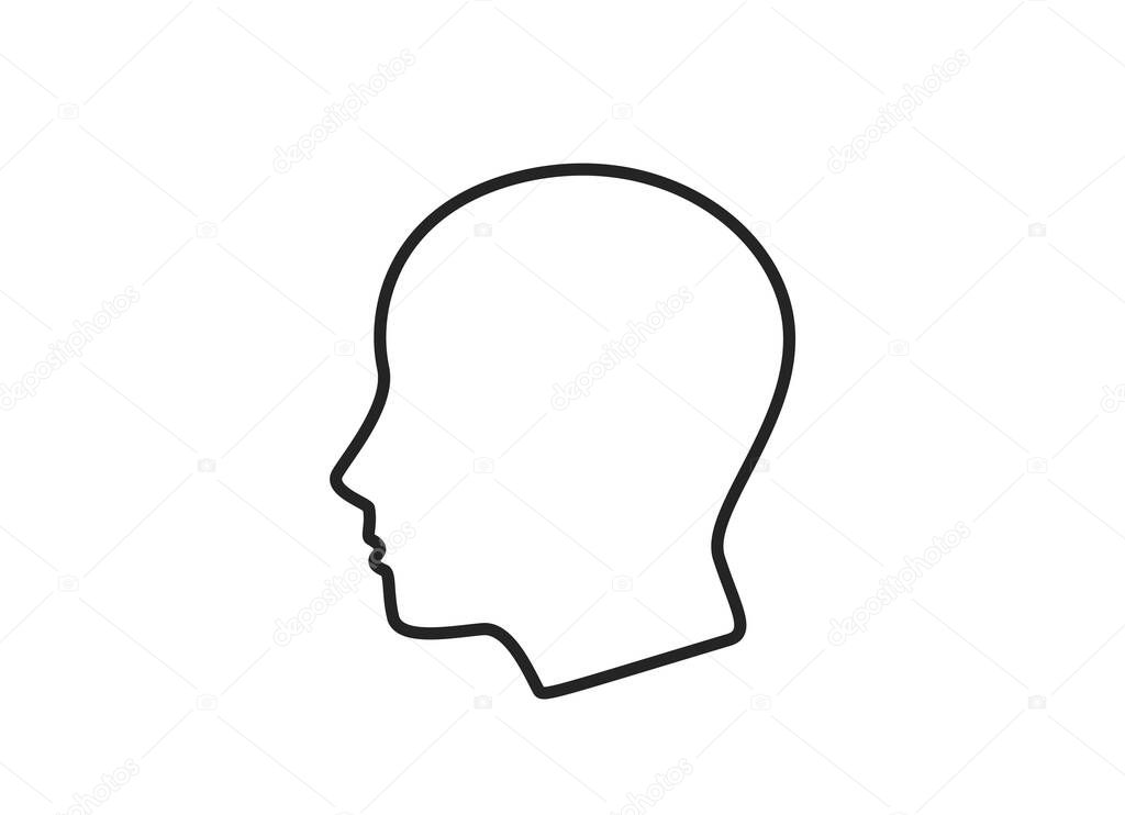 human head line icon. simple style person sign. isolated vector infographic element and symbol for web design