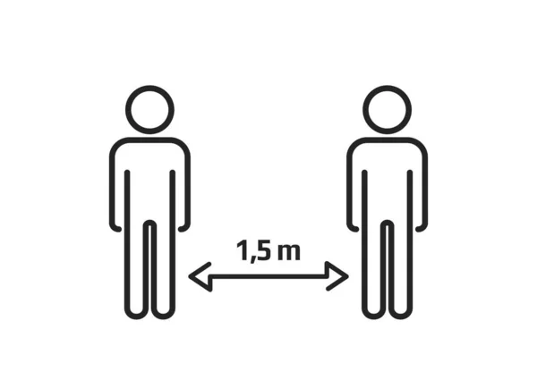 Mantenha Seu Ícone Distância Proteção Contra Coronavírus Sinal Prevenção Doenças — Vetor de Stock