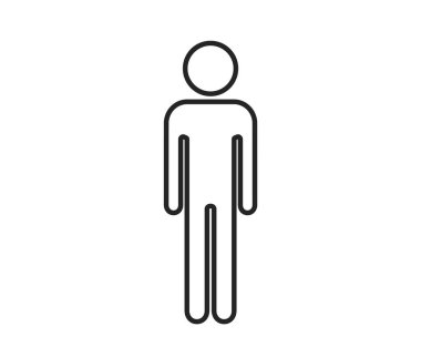 Erkek çizgisi simgesi. İzole edilmiş vektör işareti. Web tasarım sembolü ve bilgi ögesi