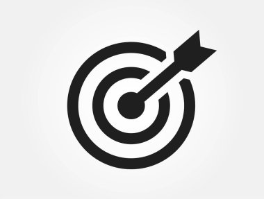 hedef simgesi. Ok ve hedef sembol. Web tasarımı için bilgi ögesi ve sembol