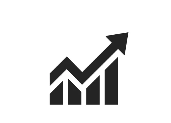 Grafico Con Icona Freccia Analisi Business Trend Crescita Simbolo Elemento — Vettoriale Stock