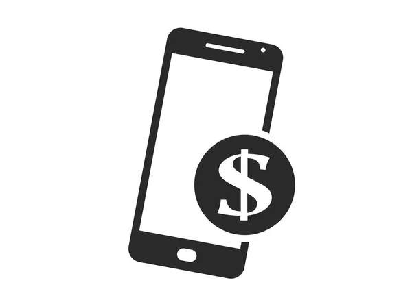Pictogram Voor Mobiel Telefoongeld Dollar Munt Smartphone Nfc Betaling Portemonnee — Stockvector