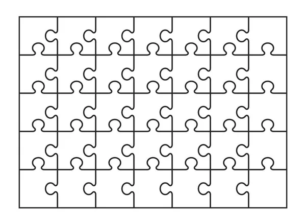 拼图网格模板 拼图35块 思考创意游戏 简单风格的网页设计元素 — 图库矢量图片