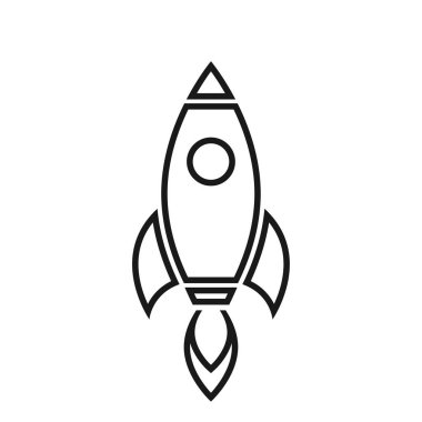 Roket hattı simgesi. iş kurma, başlangıç ve başlangıç sembolü. Web tasarım işareti ve bilgi ögesi