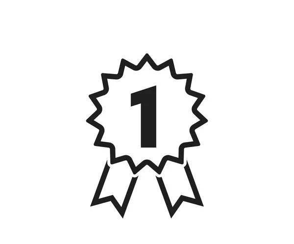 Ikona Řádku Ocenění Odznak Medaile Symbol Vítězství Vítěz První Místo — Stockový vektor