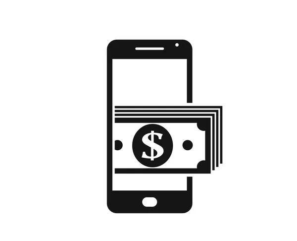 Smartphone Betaling Pictogram Dollars Mobiele Telefoon Financiële Symbolen Voor Webdesign — Stockvector