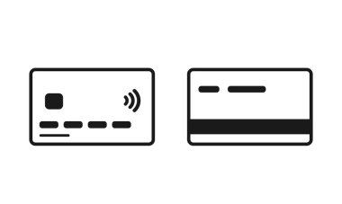 Kredi kartı simgesi seti. Banka ödeme kartları. finansal ve bankacılık web tasarımı sembolü