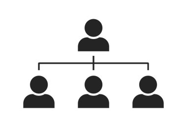 Organizasyon şeması. düşey hiyerarşi kullanıcı takımı. infografik öge ve web tasarımı için imza