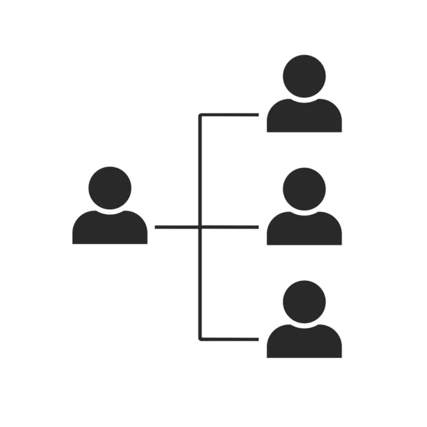 Plantilla Organigrama Equipo Usuarios Jerarquía Horizontal Signo Infografía Diseño Web — Archivo Imágenes Vectoriales