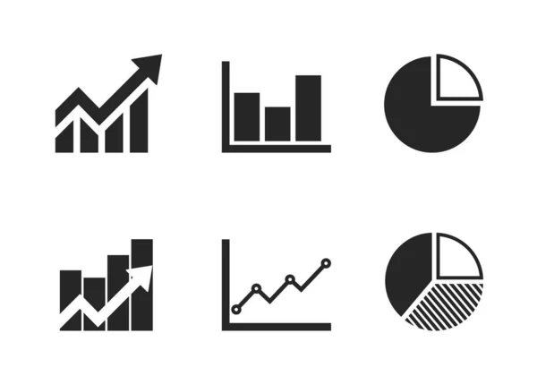 Σύνολο Εικονιδίου Γραφήματος Business Analytics Γράφημα Πίτας Και Σύμβολο Τάσης — Διανυσματικό Αρχείο