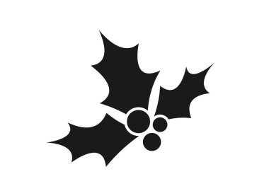 Noel ökseotu ikonu. Yeni yıl ve Noel sembolü. izole vektör siluet resmi