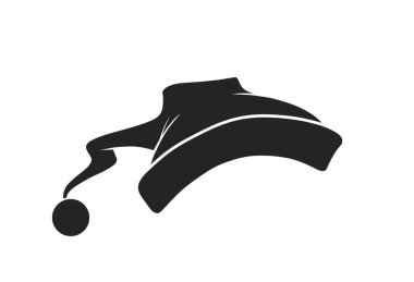 Noel Baba şapka ikonu. Basit bir Noel tasarım unsuru. izole vektör resmi