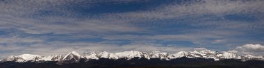 A panoramic view of Taylor Park and the Sawatch Mountain Range and the Continental Divide, Colorado, USA. clipart