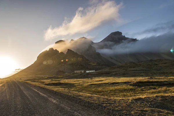 Stokksnes захід сонця — стокове фото