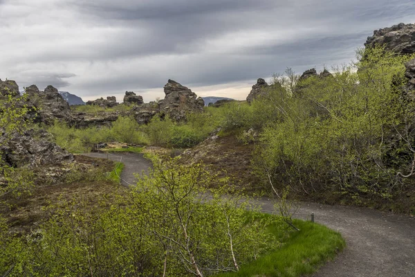 Dimmuborgir-wandelpad — Stockfoto