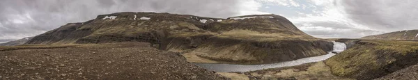 Thorufoss Waterfall Pano — Stock Photo, Image