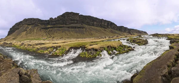 Rio Fossalar Rapids Panorâmica — Fotografia de Stock