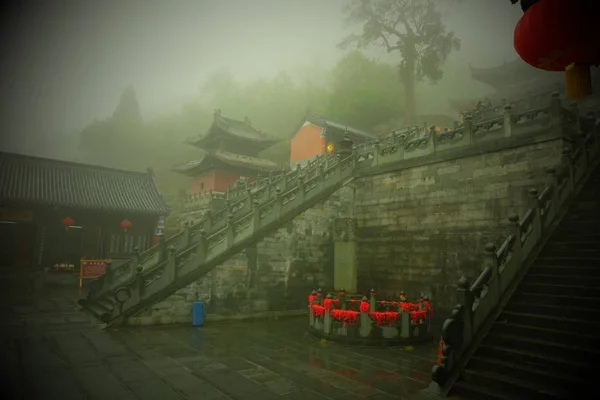 Templo Kungfu Antigo Wudangshan Montanha China Cor Verde Este Lugar — Fotografia de Stock