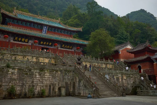 Templo Kungfu Antigo Wudangshan Montanha China Belo Edifício Montanha Este — Fotografia de Stock