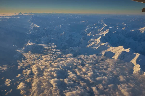 Airplane Flying Mountain China Tibet — Stock Photo, Image