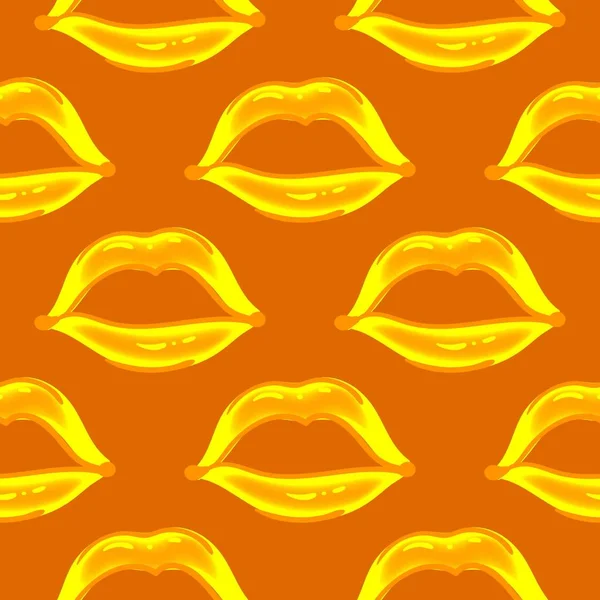 Cepillo dibujado varios labios de mujer patrón de vectores sin costura. Diferentes formas de labios sexy. Estilo Doodle moda, trasfondo cosmetológico. Textura artística abstracta dibujada a mano . — Vector de stock