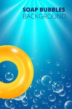 Yüzen kabarcıklar. Tasarımınız için güzel vektör arkaplanı