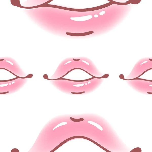 Кисть намальована різними жіночими губами безшовний векторний візерунок. Різні форми сексуальних губ. Мода стилю Doodle, косметологічний фон. Абстрактна намальована художня текстура рук . — стоковий вектор