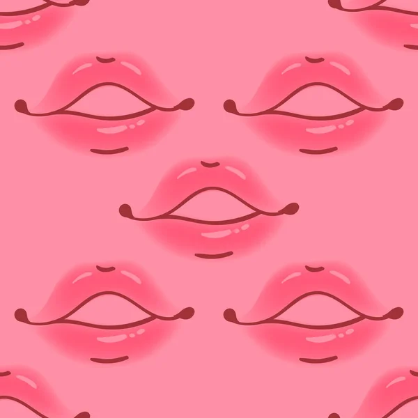 Pinsel zeichnete verschiedene Frauenlippen nahtlose Vektormuster. verschiedene sexy Lippenformen. Doodle-Stil Mode, Kosmetologie Hintergrund. abstrakte handgezeichnete künstlerische Textur. — Stockvektor