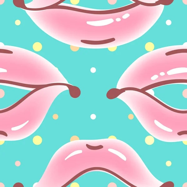 Pinsel zeichnete verschiedene Frauenlippen nahtlose Vektormuster. verschiedene sexy Lippenformen. Doodle-Stil Mode, Kosmetologie Hintergrund. abstrakte handgezeichnete künstlerische Textur. — Stockvektor