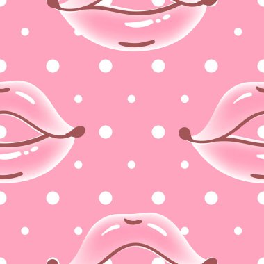 Fırça çeşitli kadın dudaklar sorunsuz vektör desen çizilmiş. Farklı seksi dudaklar şekiller. Doodle stil moda, kozmetik arka plan. Sanatsal doku soyut el çekilmiş.