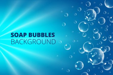 Yüzen kabarcıklar. Tasarımınız için güzel vektör arkaplanı