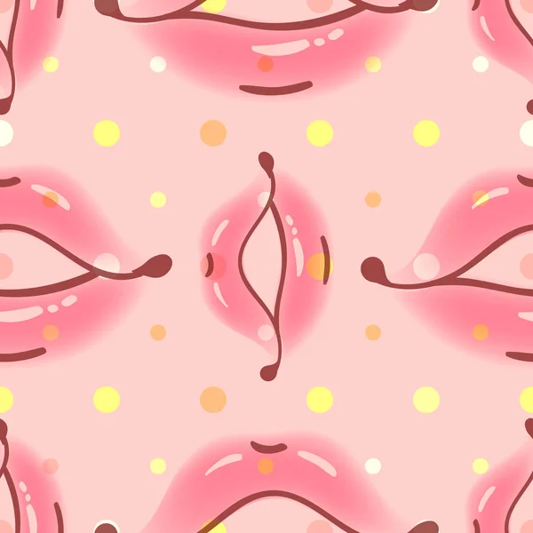 Cepillo dibujado varios labios de mujer patrón de vectores sin costura. Diferentes formas de labios sexy. Estilo Doodle moda, trasfondo cosmetológico. Textura artística abstracta dibujada a mano . — Vector de stock