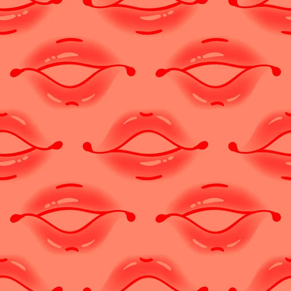 Borstel getrokken verschillende vrouw lippen naadloze vector patroon. Verschillende sexy lippen vormen. Doodle stijl fashion, cosmetologie achtergrond. Abstracte hand getekend artistieke textuur. — Stockvector