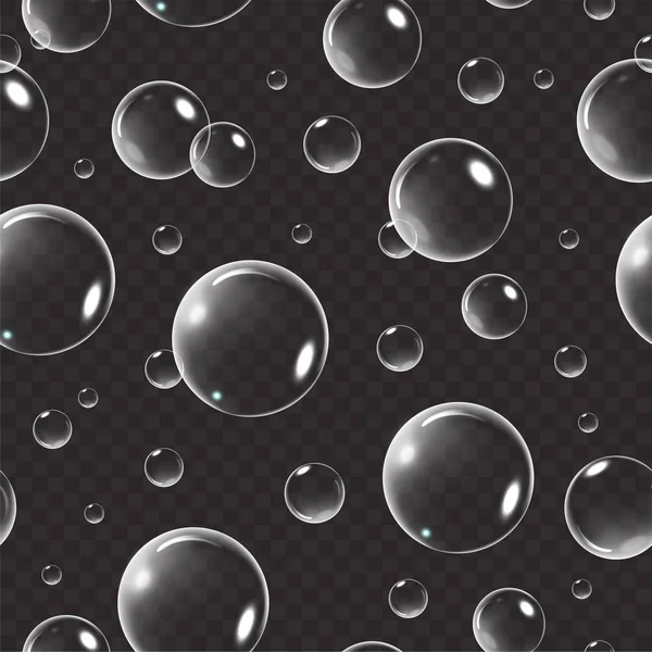 Saydam arka plan üzerinde beyaz Bubble Dikişsiz desen vektör çizim