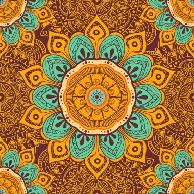 Çiçek mandala renkli arka plan kartları, baskı, Tekstil ve boyama kitapları için. Seamless modeli