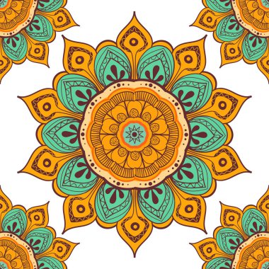 Çiçek mandala renkli arka plan kartları, baskı, Tekstil ve boyama kitapları için. Seamless modeli